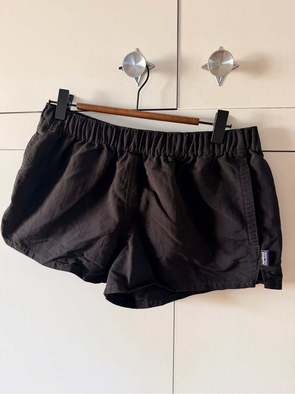 Patagonia Women's Baggies Black Elastic-Waist Shorts